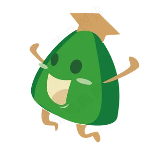 绿色粽子端午节卡通图案