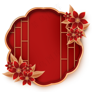 红色花朵创意装饰,免抠元素