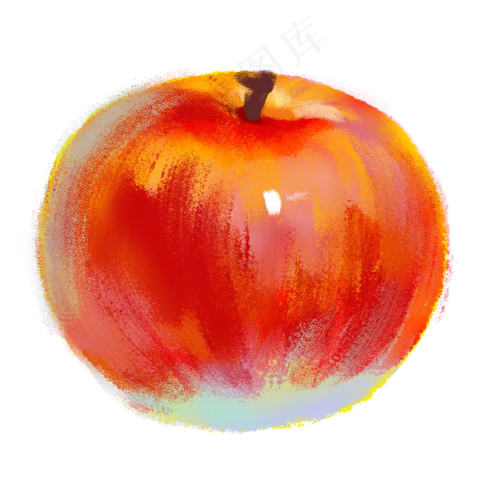 红色质感苹果元素(2000X2000(DPI:300))psd模版下载