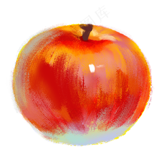 红色质感苹果元素