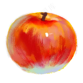 红色质感苹果元素