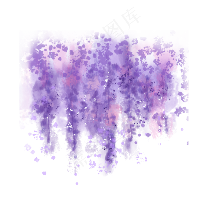 紫藤萝花水彩装饰(2000X2000(DPI:300))psd模版下载