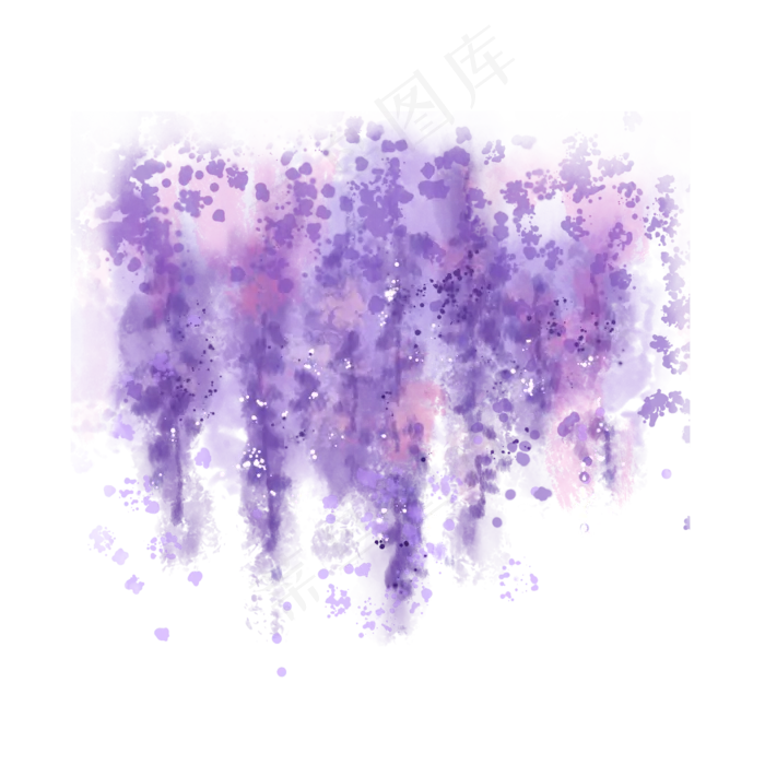 紫藤萝花水彩装饰(2000X2000(DPI:300))psd模版下载