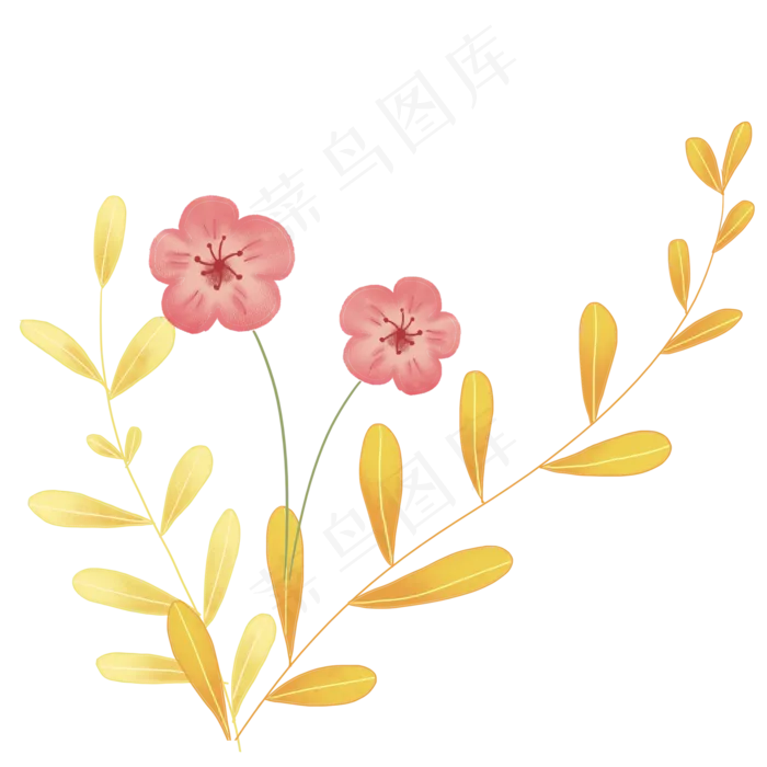 卡通小花花藤花朵(1500X1500(DPI:300))psd模版下载