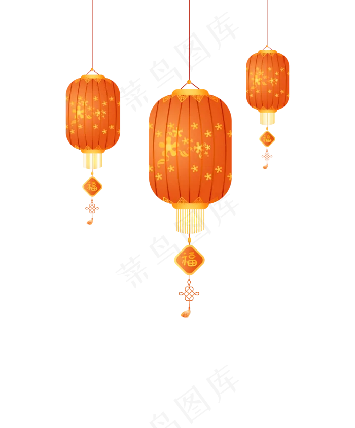 新年春节喜庆灯笼,免抠元素(3000X3402(DPI:300))psd模版下载