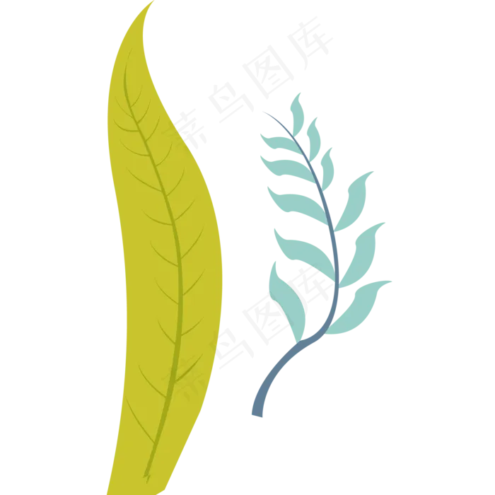 叶子绿色春季植物(2000X2000(DPI:300))psd模版下载