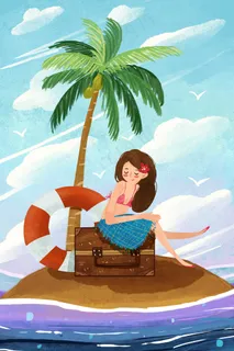 夏日三亚海边度假小清新