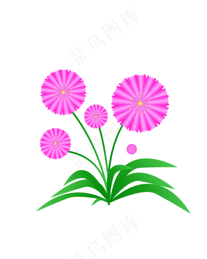 矢量手绘卡通粉色花朵渐变(4167*5208px 300 dpi )ai矢量模版下载