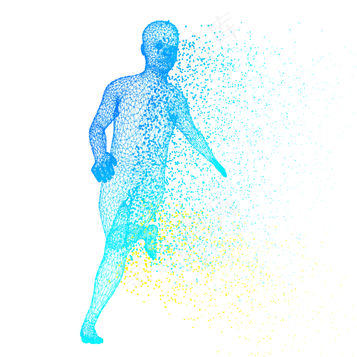 人体科技运动智能魔幻数据光点状,免抠元素(2000*2000px 300 dpi )