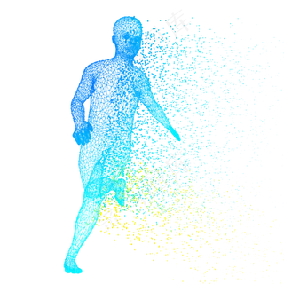 人体科技运动智能魔幻数据光点状,免抠元素