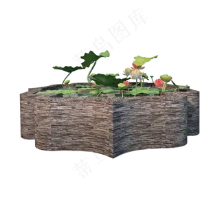 仿真荷花池png图