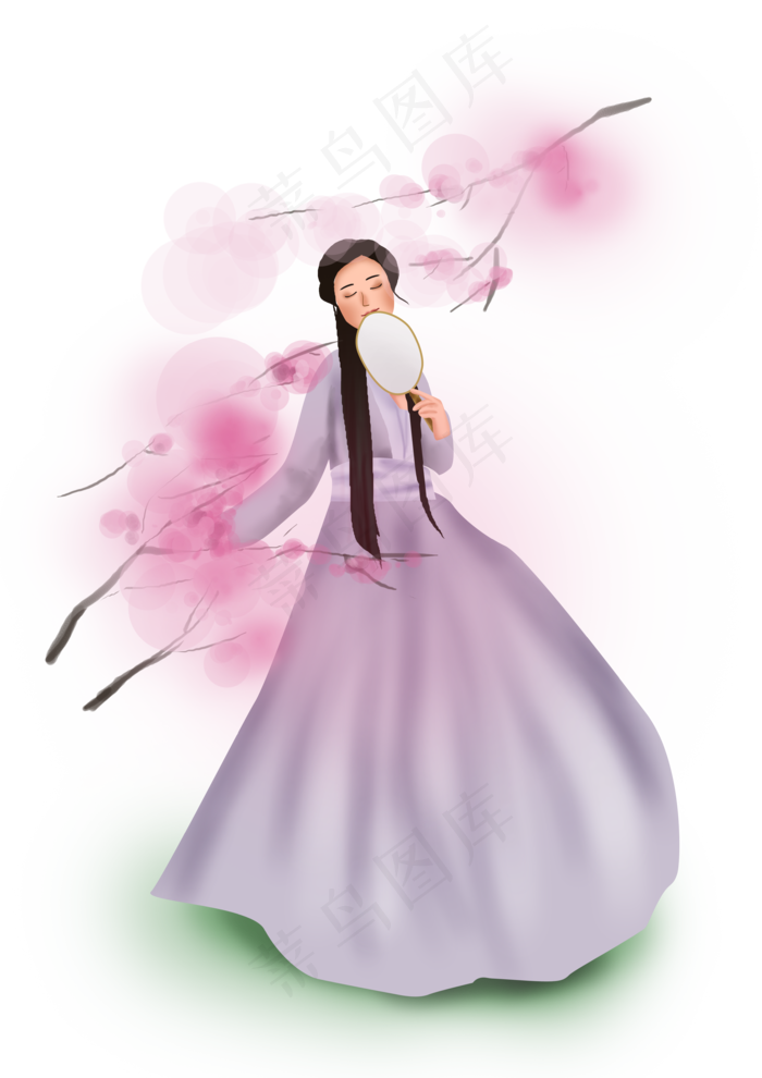 古代人物桃花古装女孩