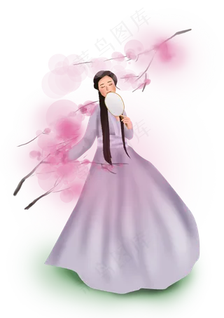 古代人物桃花古装女孩