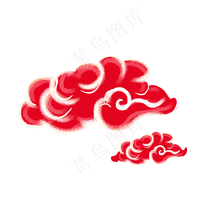 手绘卡通云纹设计元素