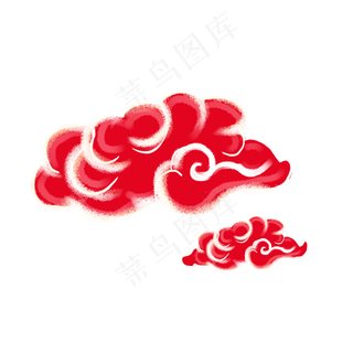 手绘卡通云纹设计元素