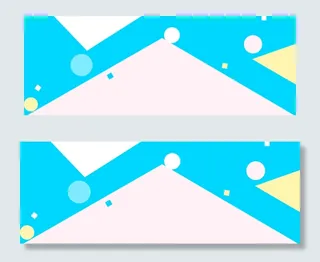 蓝色扁平化卡通方块圆banner