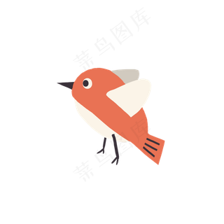 卡通橙色的小鸟免抠图