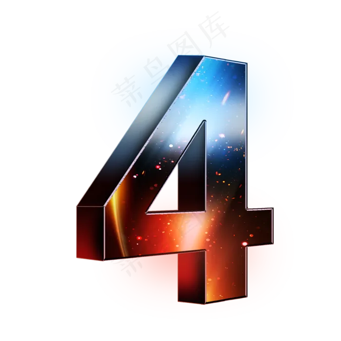 大气立体数字4(2000*2000px 	      )psd模版下载