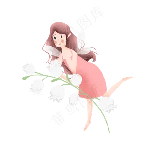 趴在铃兰花上的精灵