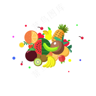 矢量手绘卡通水果