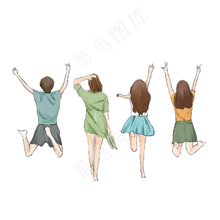 毕业学生手绘背影