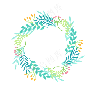 夏季夏天暑假彩色花环装饰免扣素