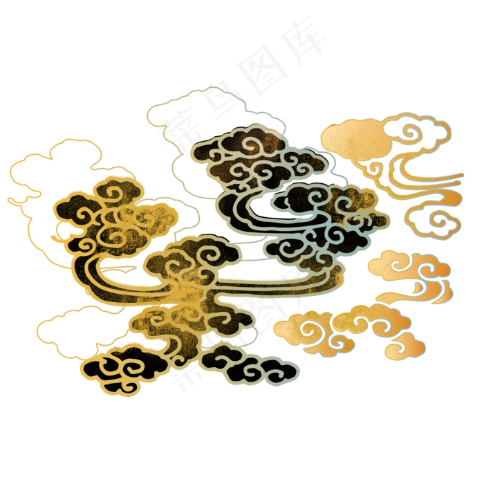 中国风描金烫金云纹