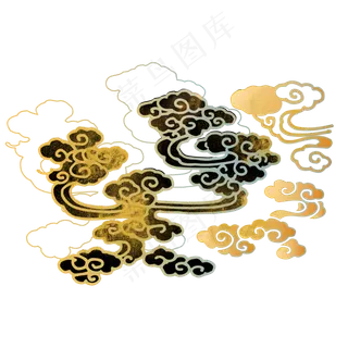 中国风描金烫金云纹