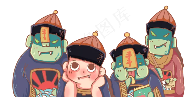 现代人化趣怪僵尸,免抠元素