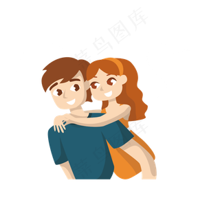 背着女儿的父亲矢量素材