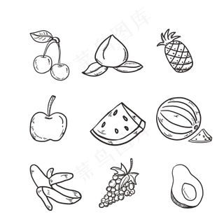 新鲜手绘线条水果手账 新鲜手绘线条水果手账