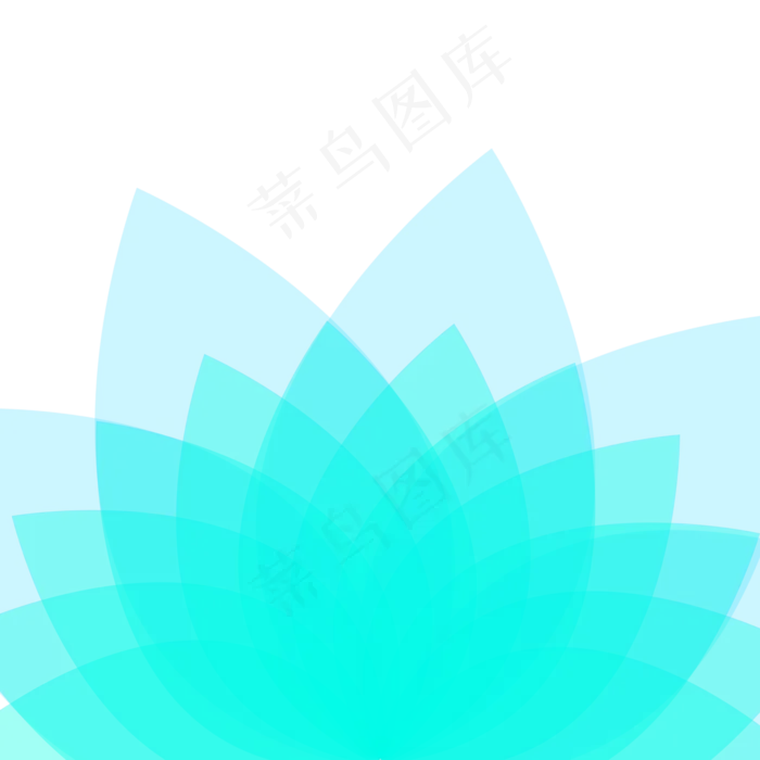科技感渐变透明层次荷花装饰(2000X2000(DPI:300))psd模版下载