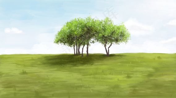 大树绿色环保田野