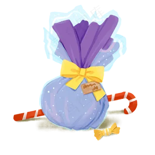 圣诞节紫色包装纸包装平安果礼物,免抠元素