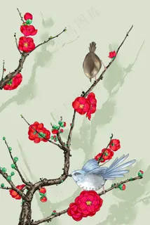 中国风工笔花鸟写实 中国风工笔花鸟写实