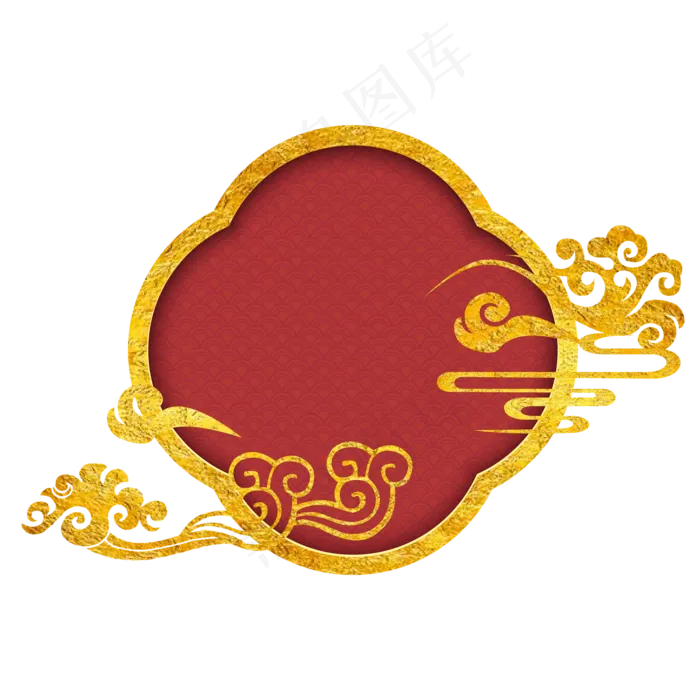 中国风传统烫金云纹边框,免抠元素(2000*2000px 300 dpi )ai矢量模版下载