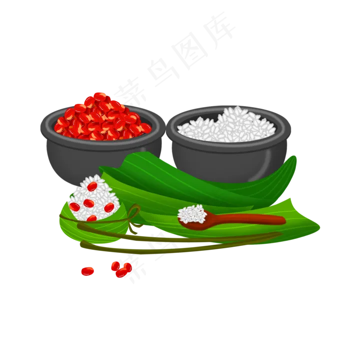 免扣卡通包粽子材料(2000X2000(DPI:300))psd模版下载