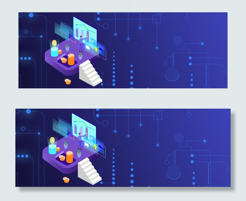 蓝色数据科技背景