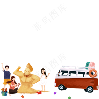 在沙滩上玩耍的一群人