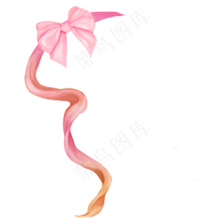 浅粉蝴蝶结丝带,免抠元素