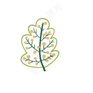 叶子插图免抠装饰