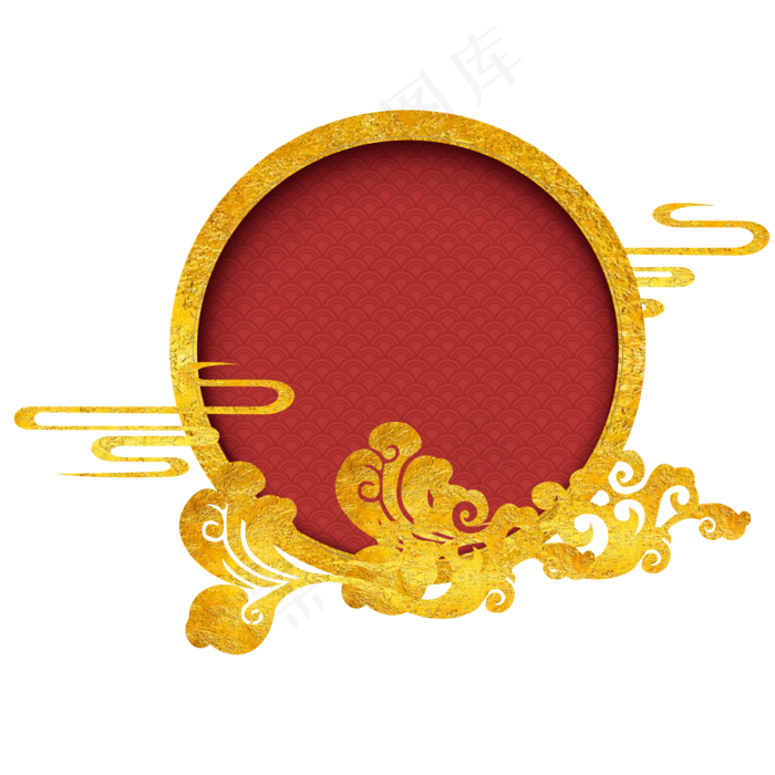 中国风传统烫金纹理祥云边框,免抠元素(2000*2000px 300 dpi )ai矢量模版下载