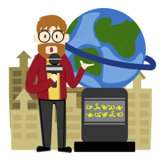 记者采访介绍小场景