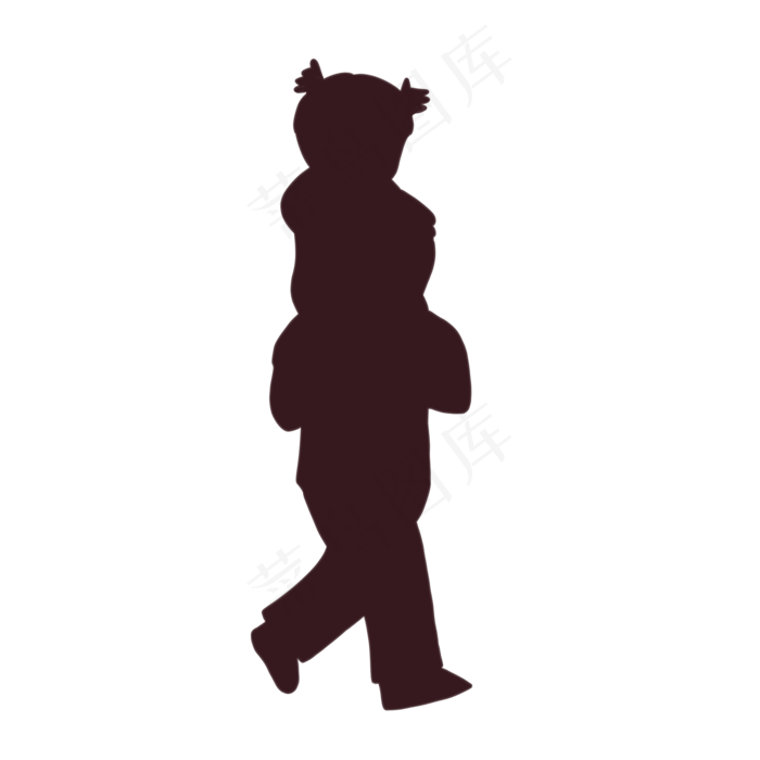 卡通父亲节父亲和孩子的剪影背影(2000X2000(DPI:300))psd模版下载