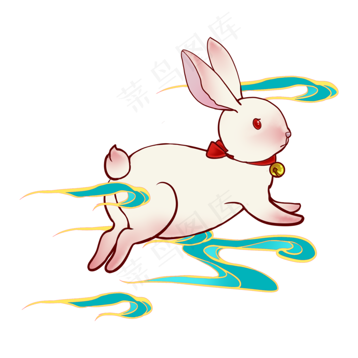 玉兔祥云,免抠元素