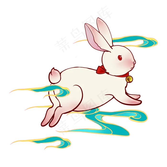 玉兔祥云,免抠元素(2000X2000(DPI:300))psd模版下载