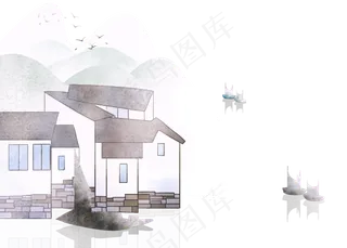 水墨中国风古建筑