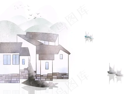 水墨中国风古建筑 水墨中国风古建筑