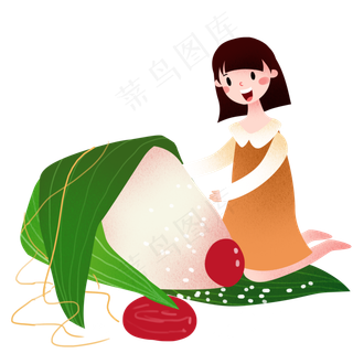 卡通人物包粽子