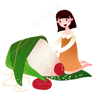 卡通人物包粽子